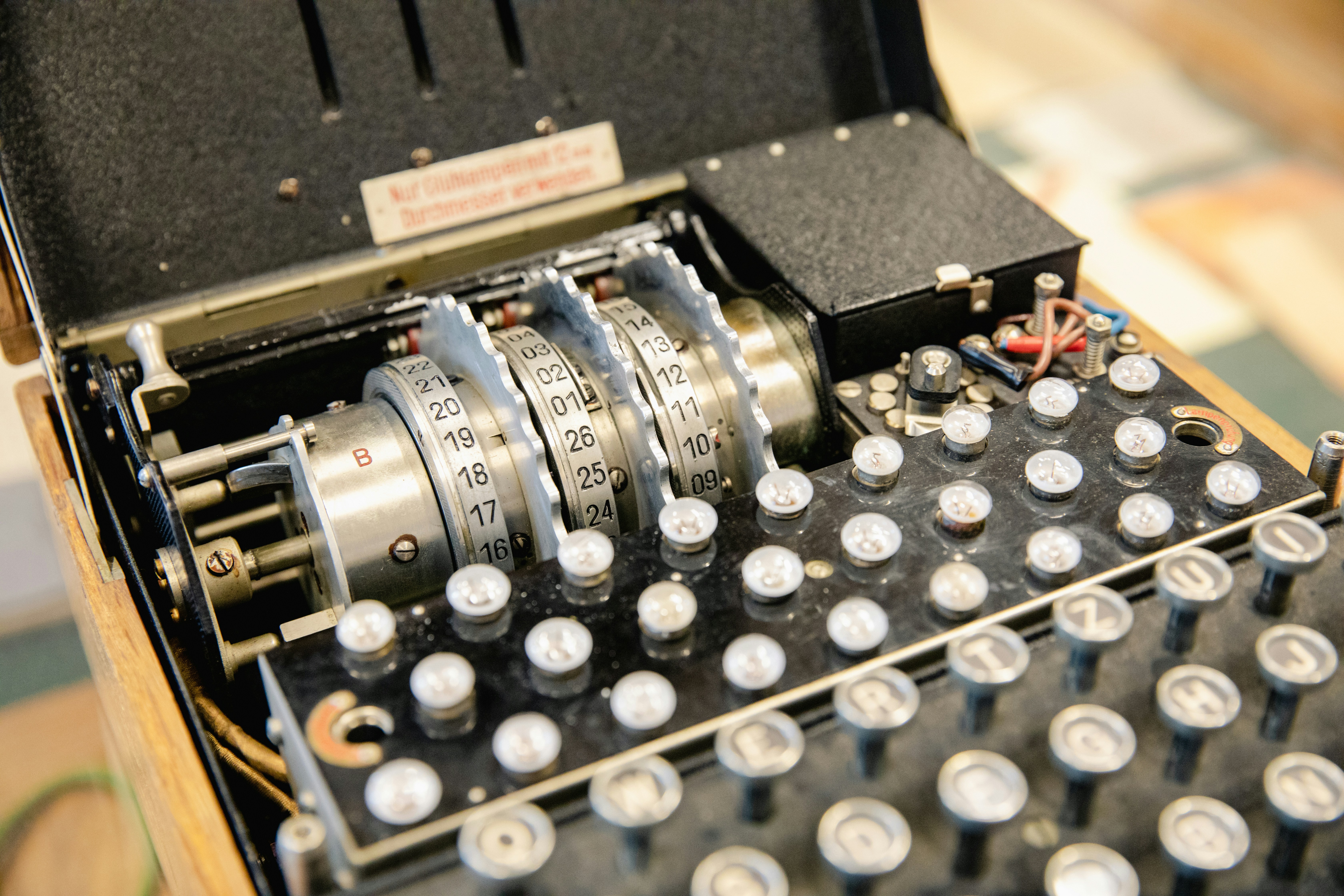 An Enigma machine, used for enciphering messages during World War II.