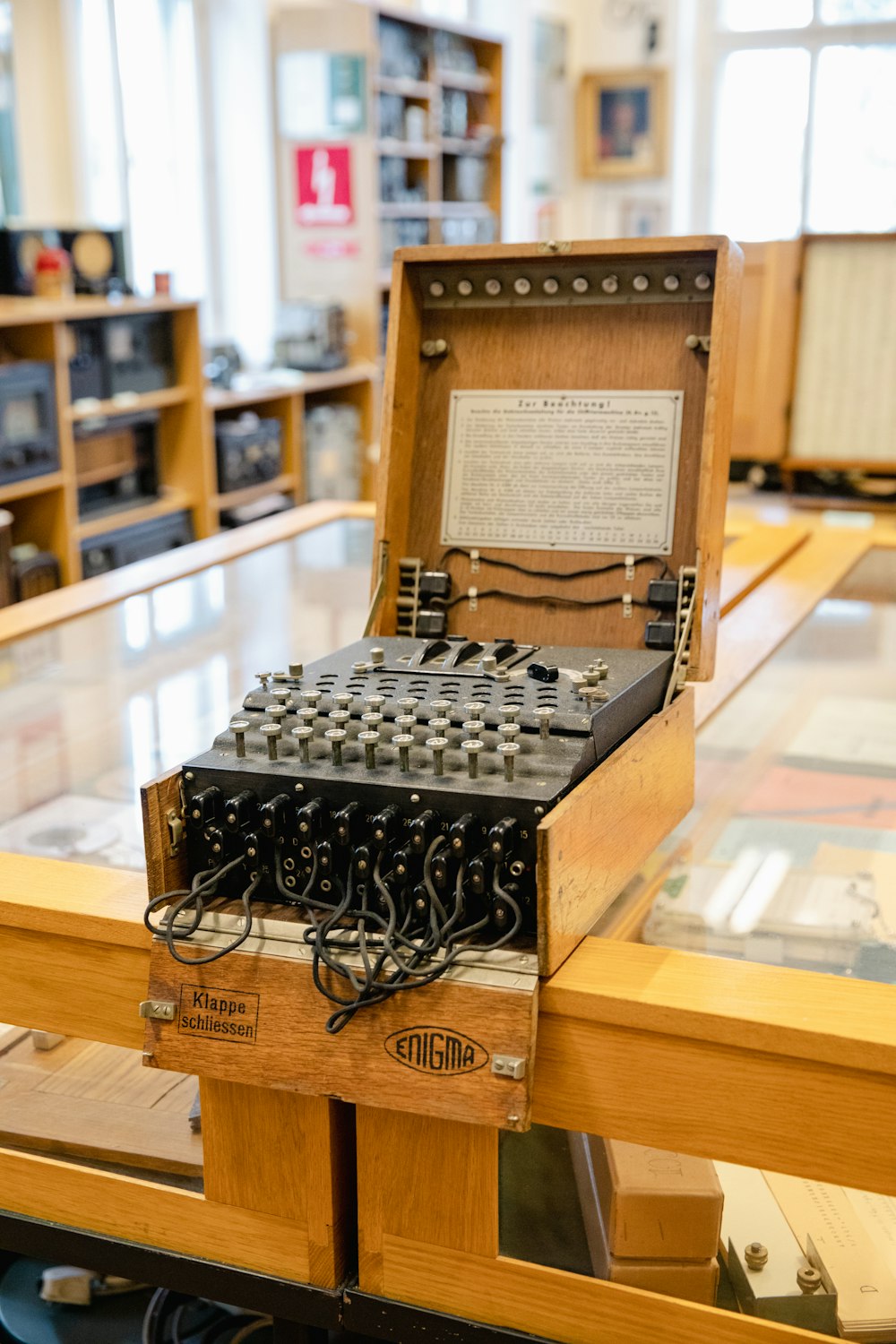 a typewriter on a table