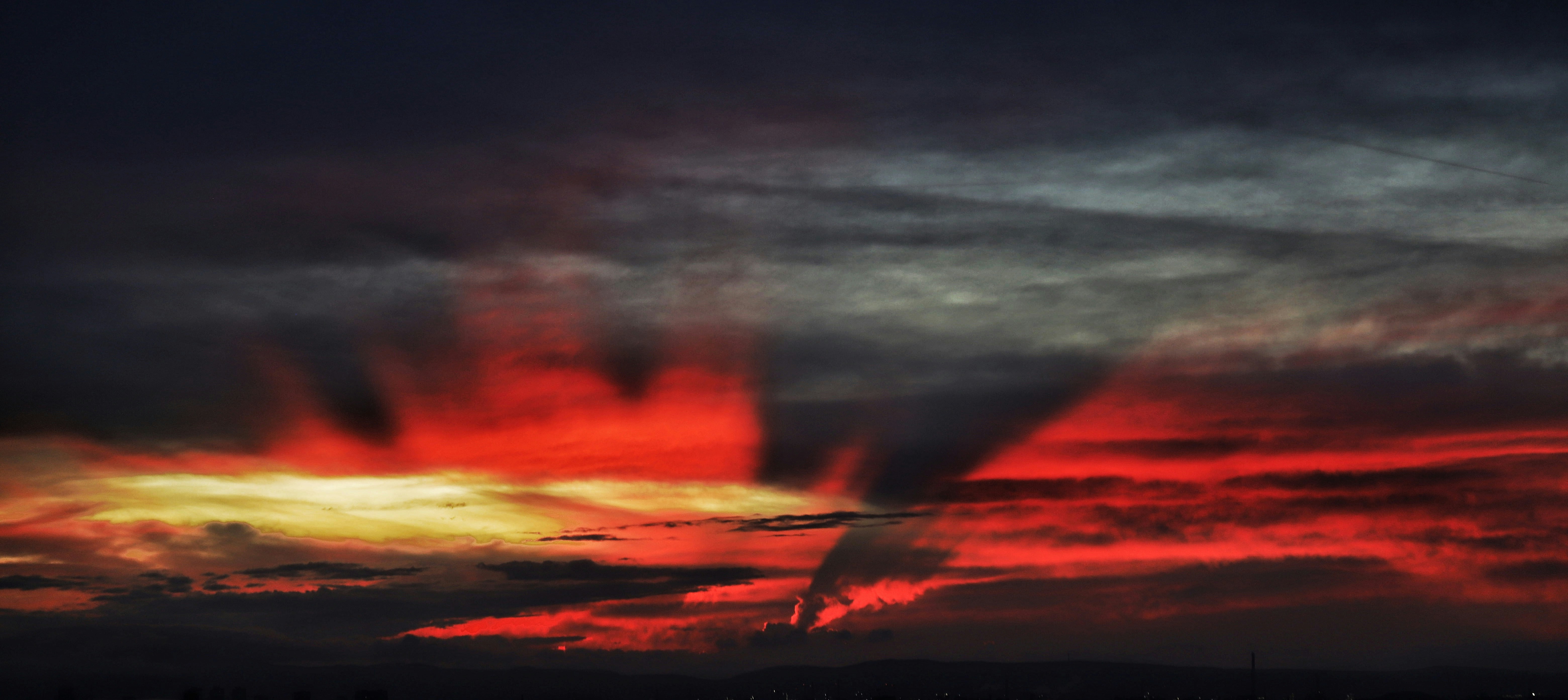a sunset with clouds