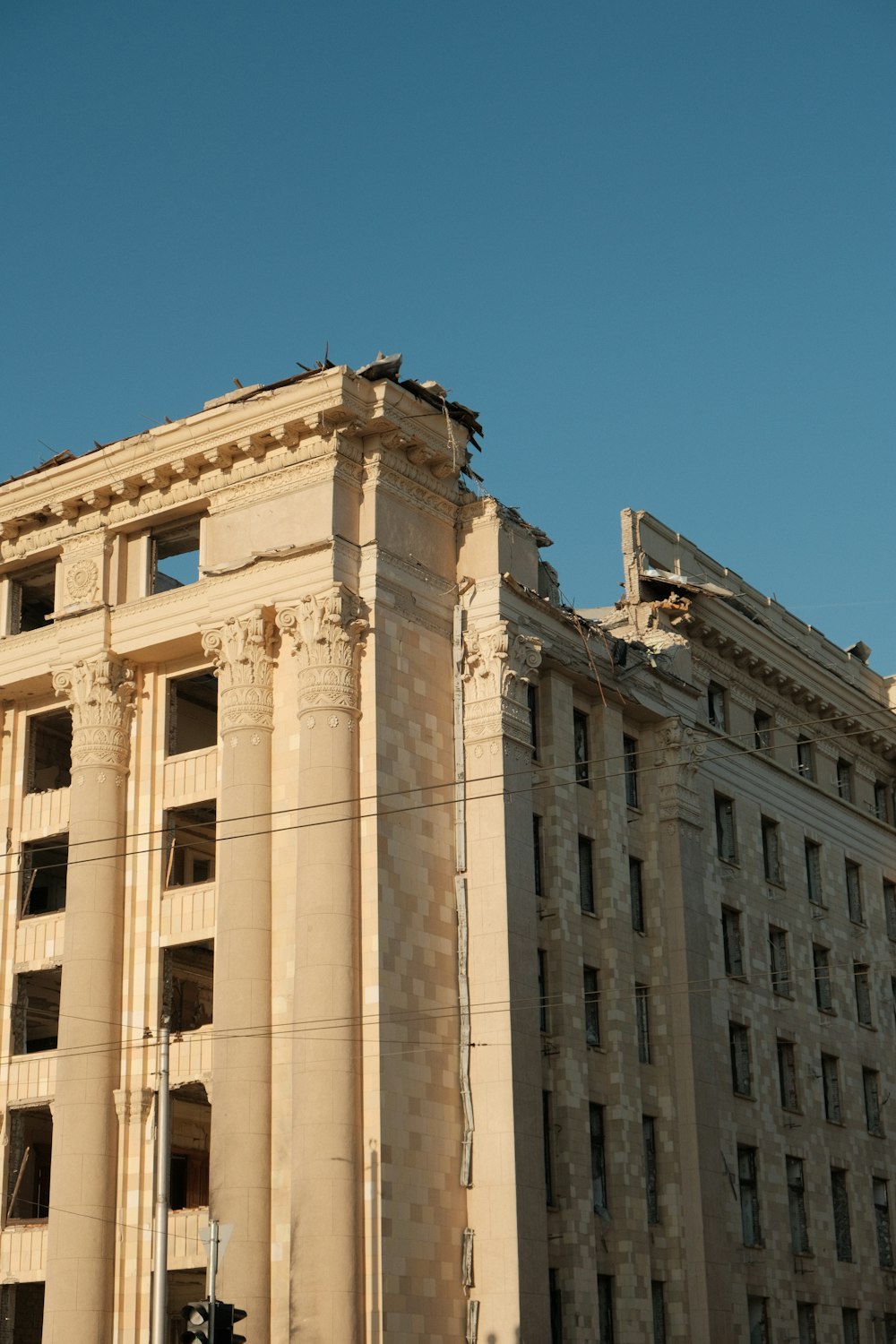 a building with a statue on top