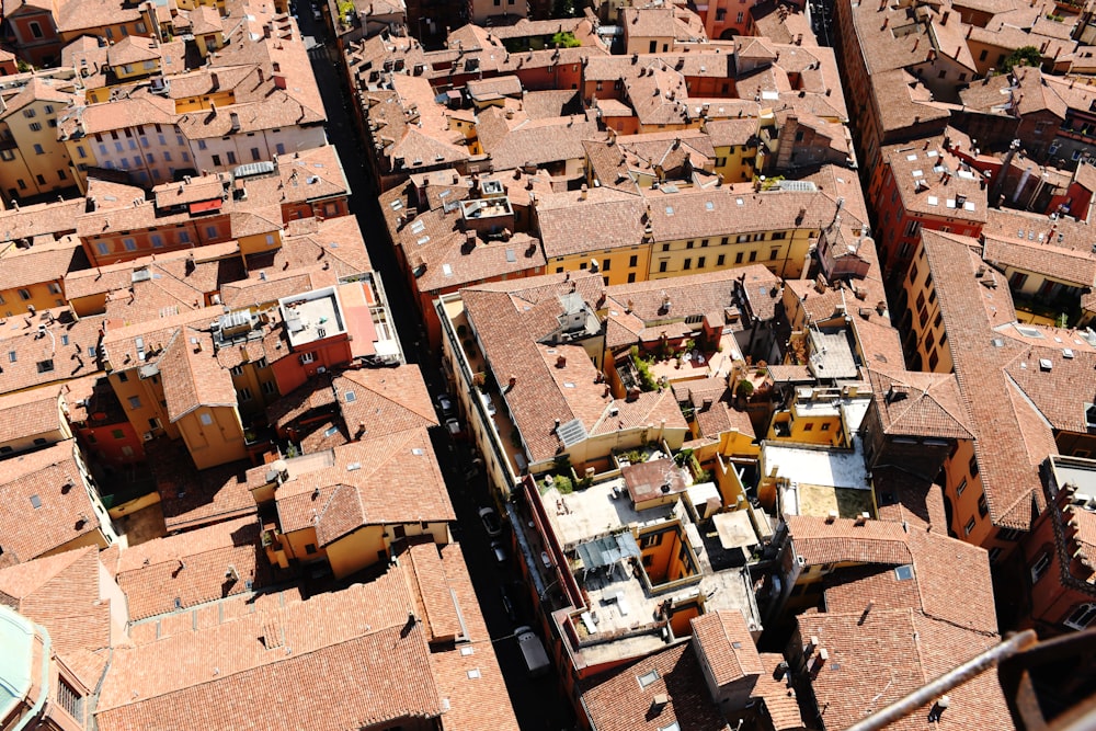 a high angle view of a city