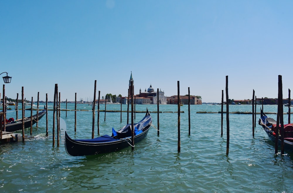 a boat sits in the water