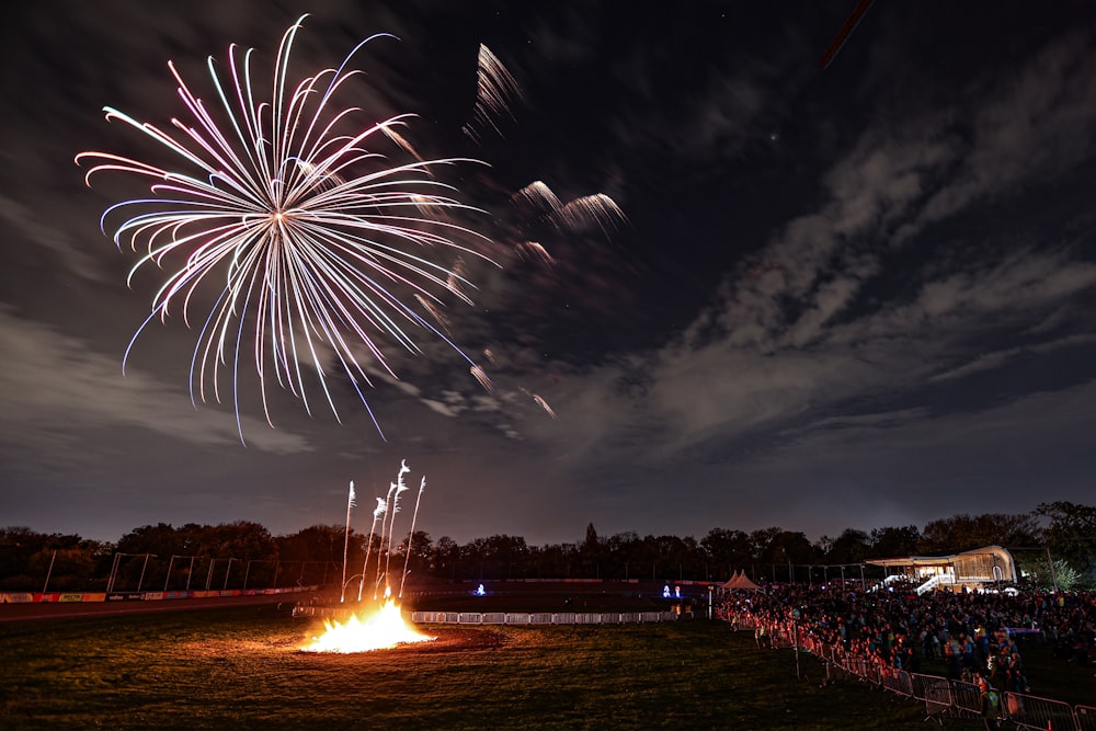 fireworks over a lake