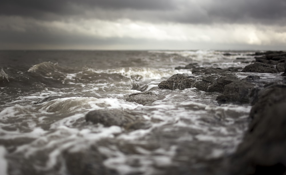 waves crashing against rocks