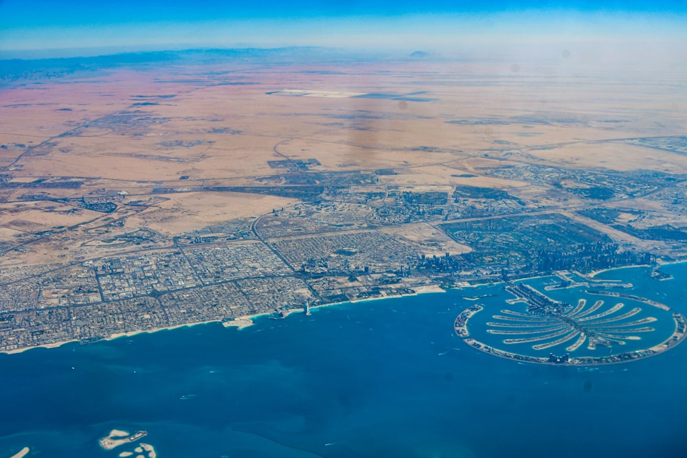 an aerial view of a city