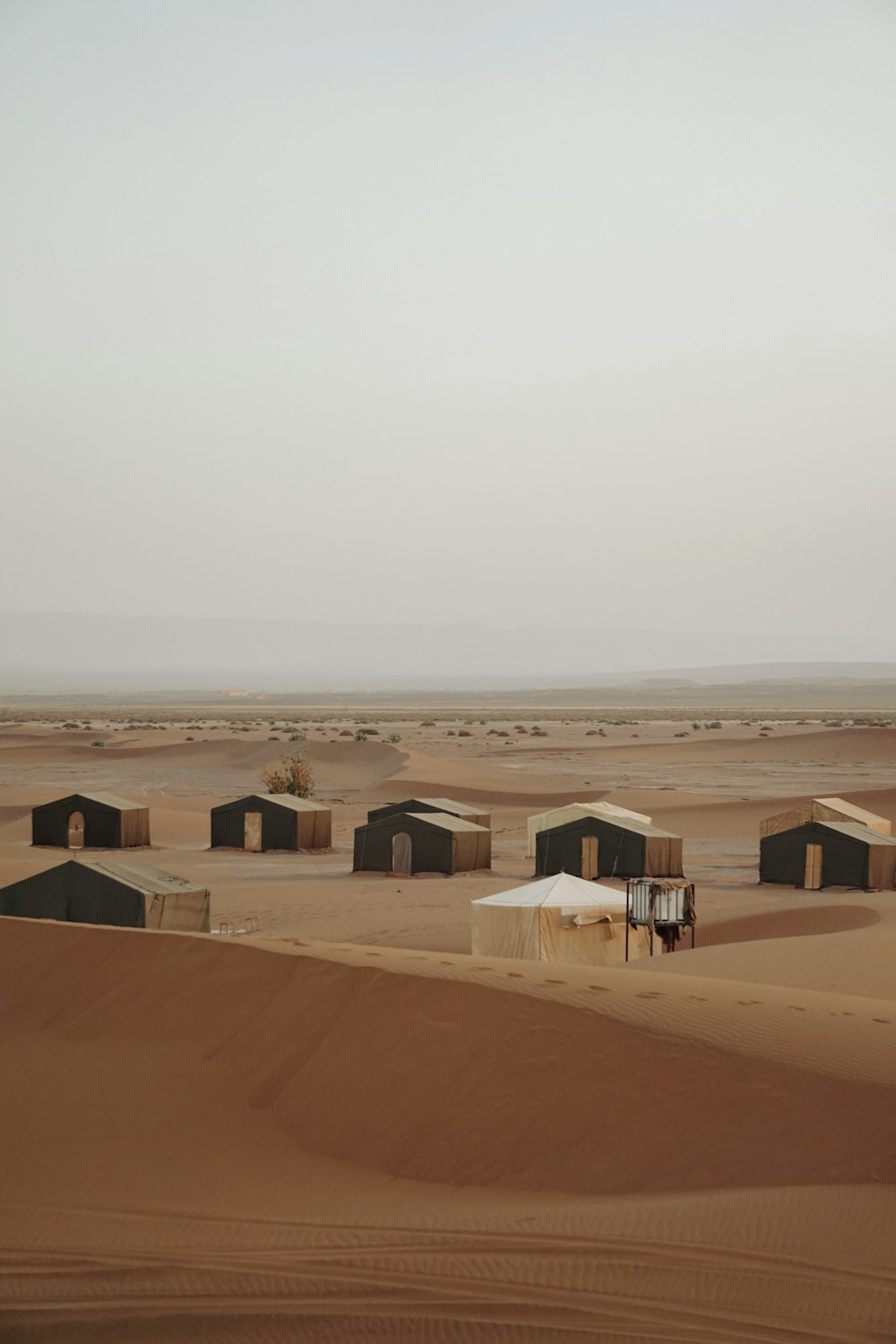 a group of buildings in a desert