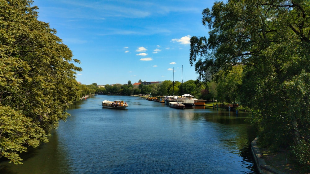 a river with boats on it