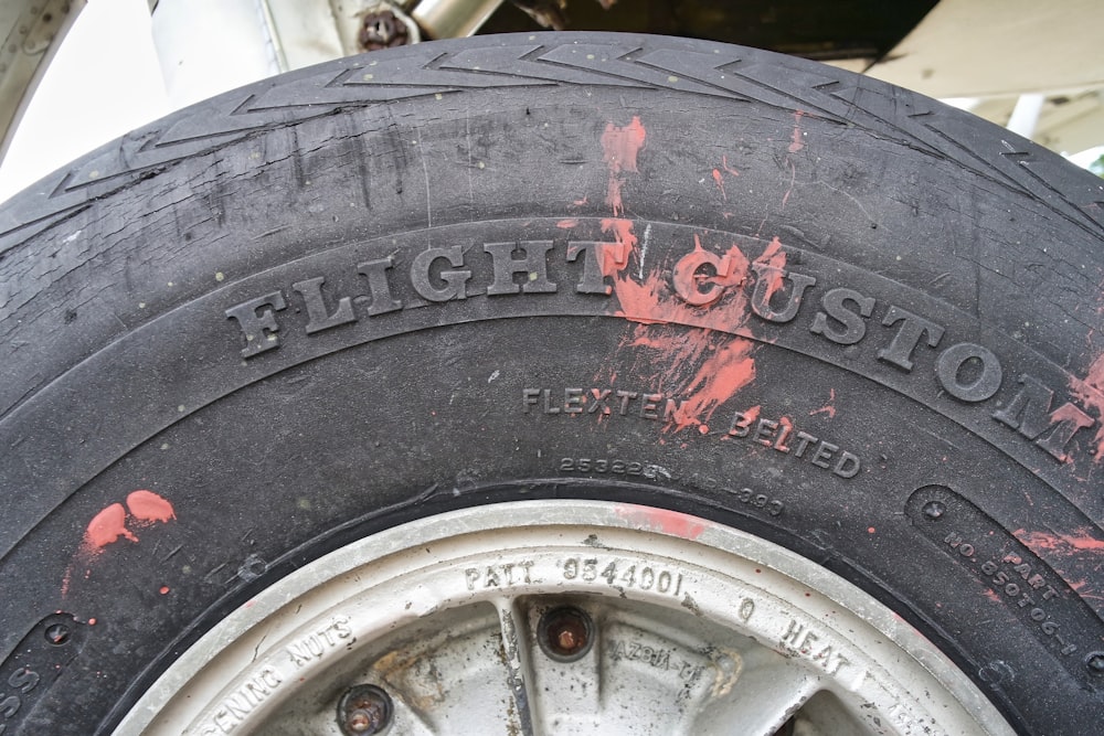 a close up of a tire