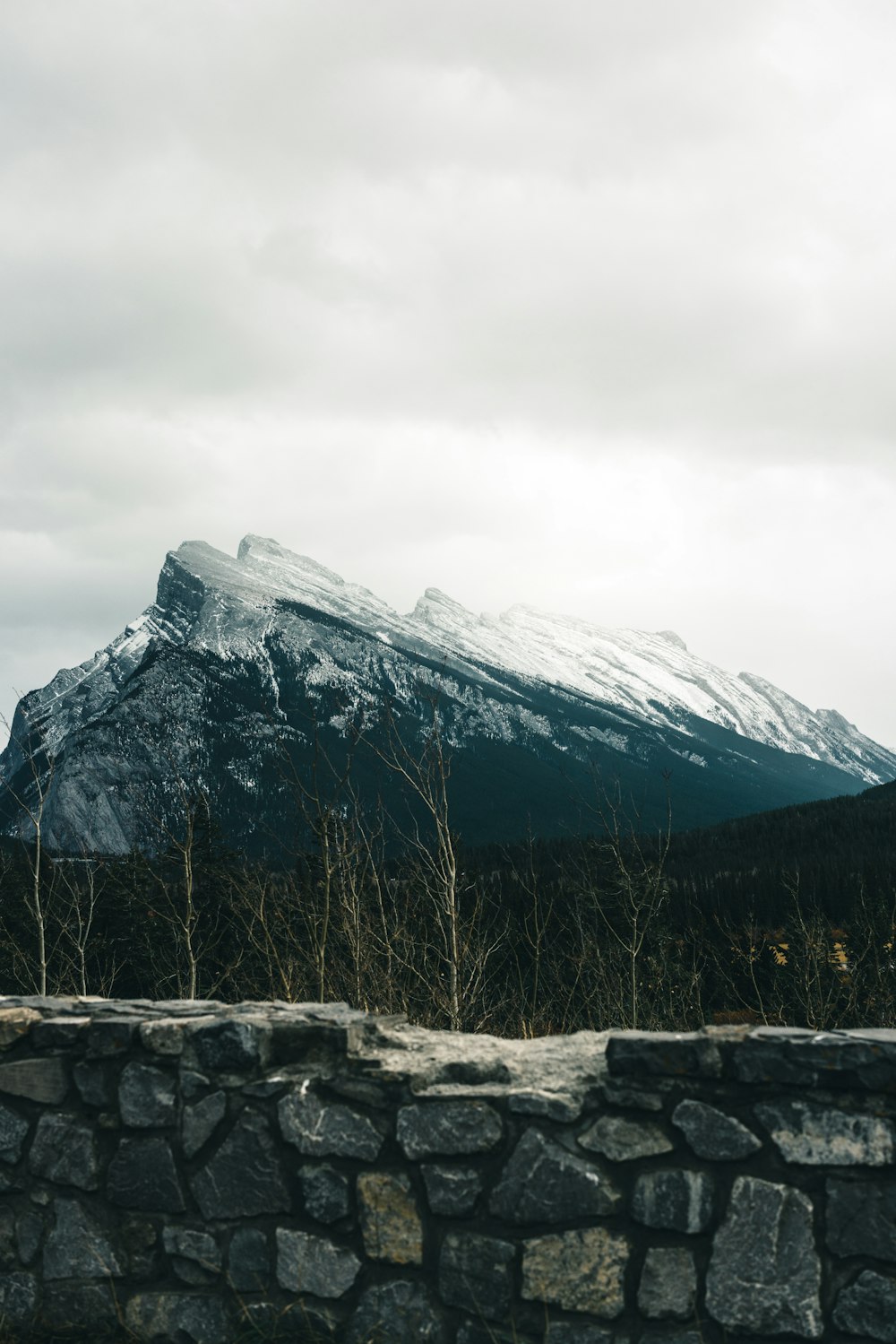 a mountain with snow