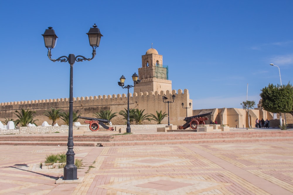 a large building with a tower