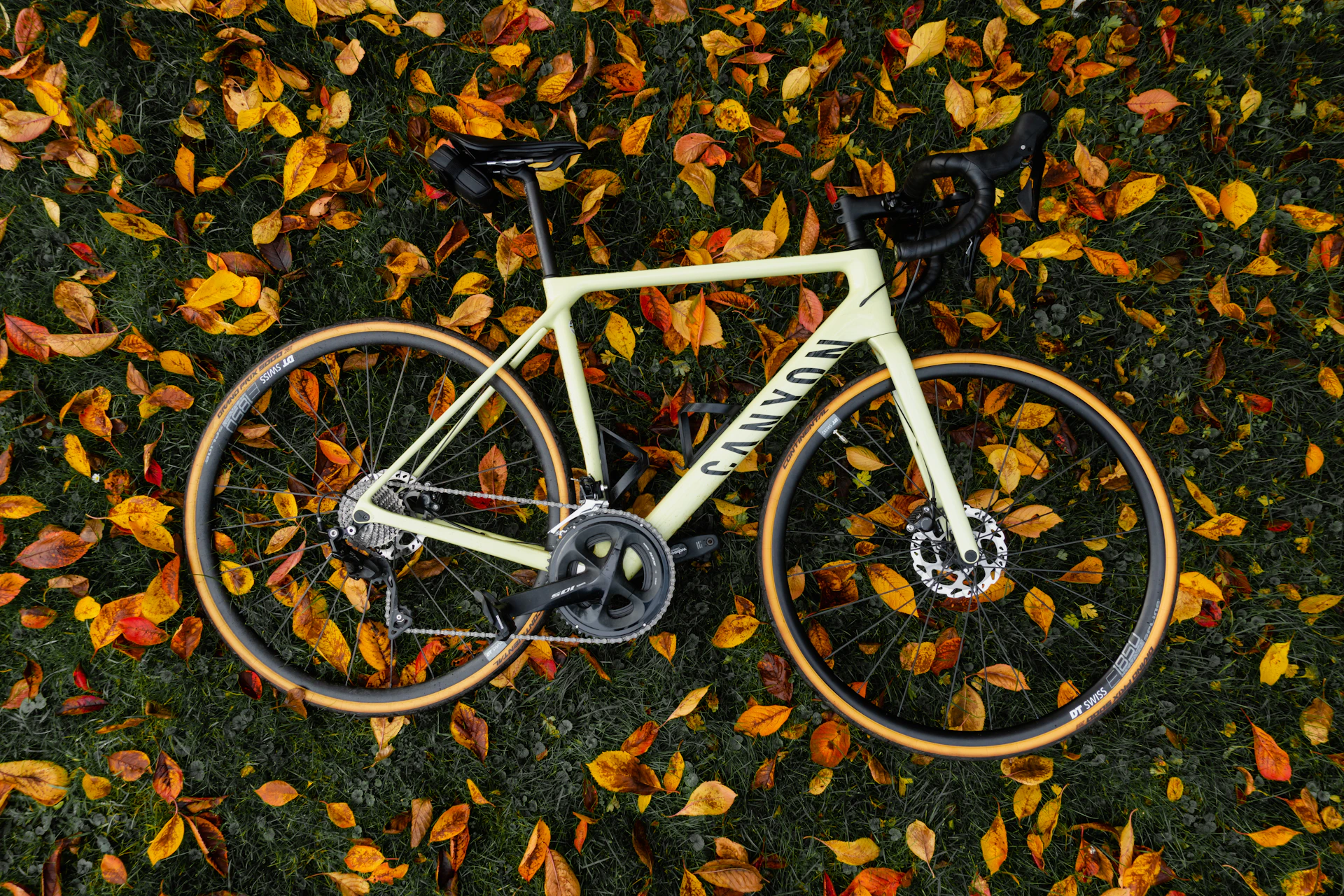 a bicycle parked on the ground