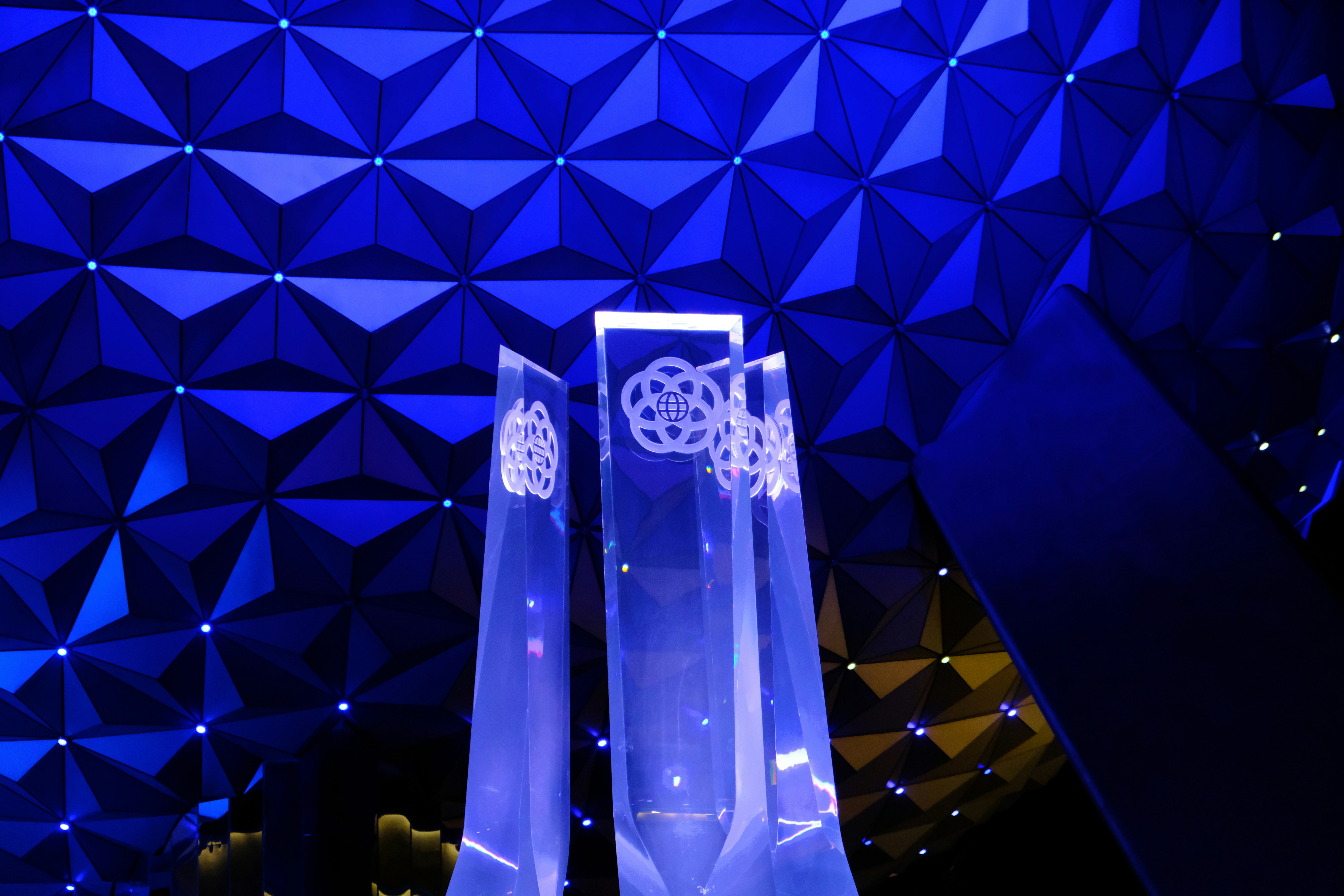 a couple of dresses on display