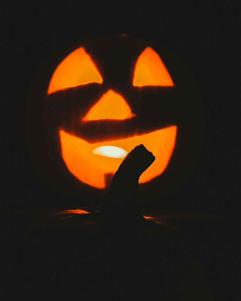 a carved pumpkin with a face