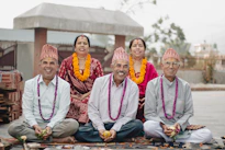 a group of people posing for a photo