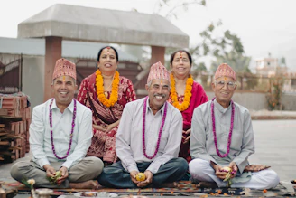 a group of people posing for a photo