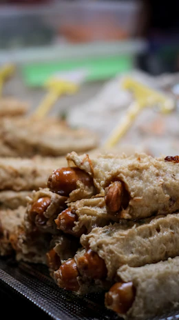 A vibrant shot of the famous chub rolls stacked high and ready to be devoured.