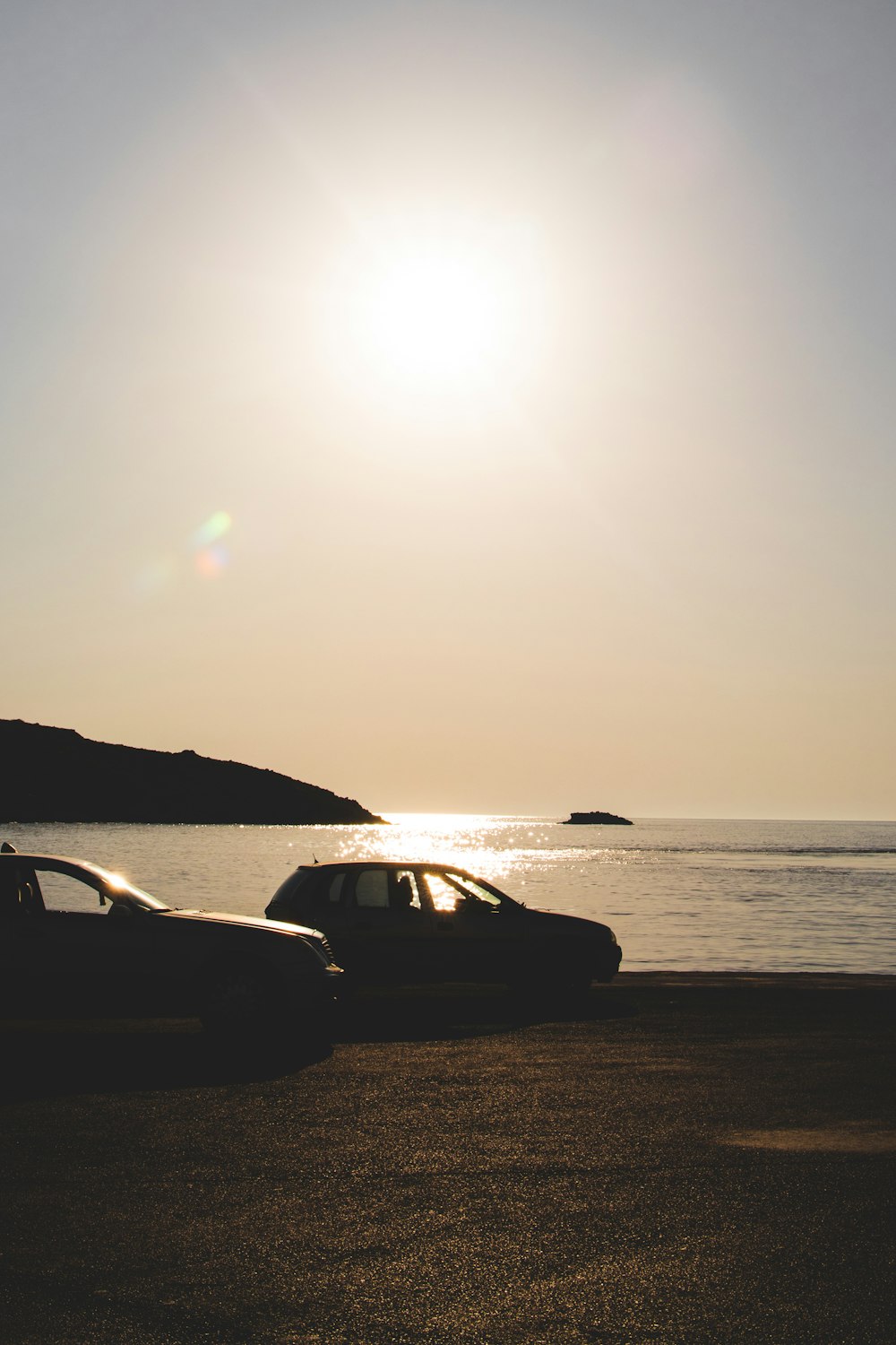 cars parked on a beach