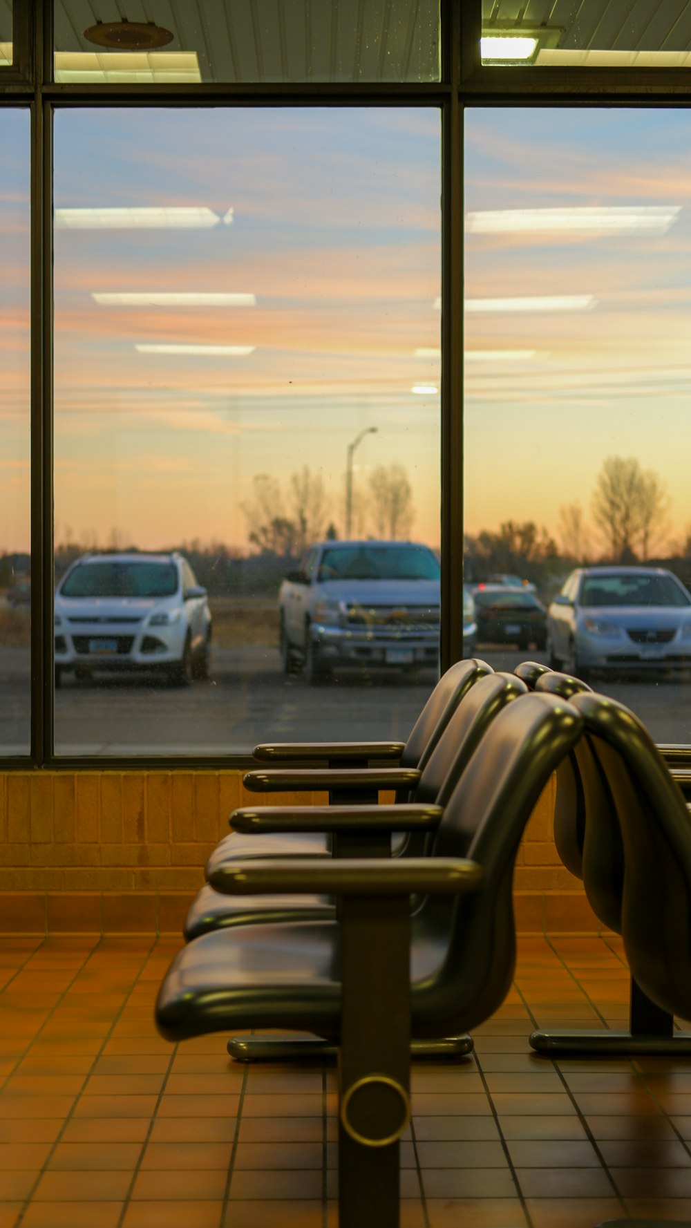 a chair in front of a window