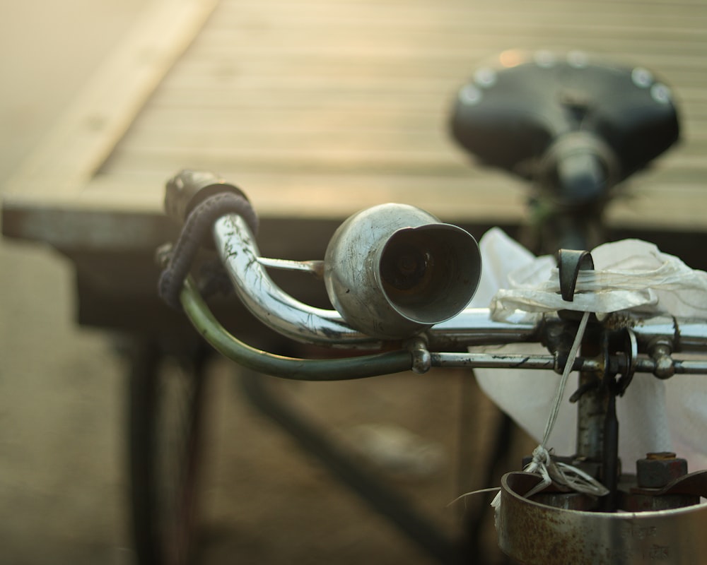 a close-up of a metal pipe