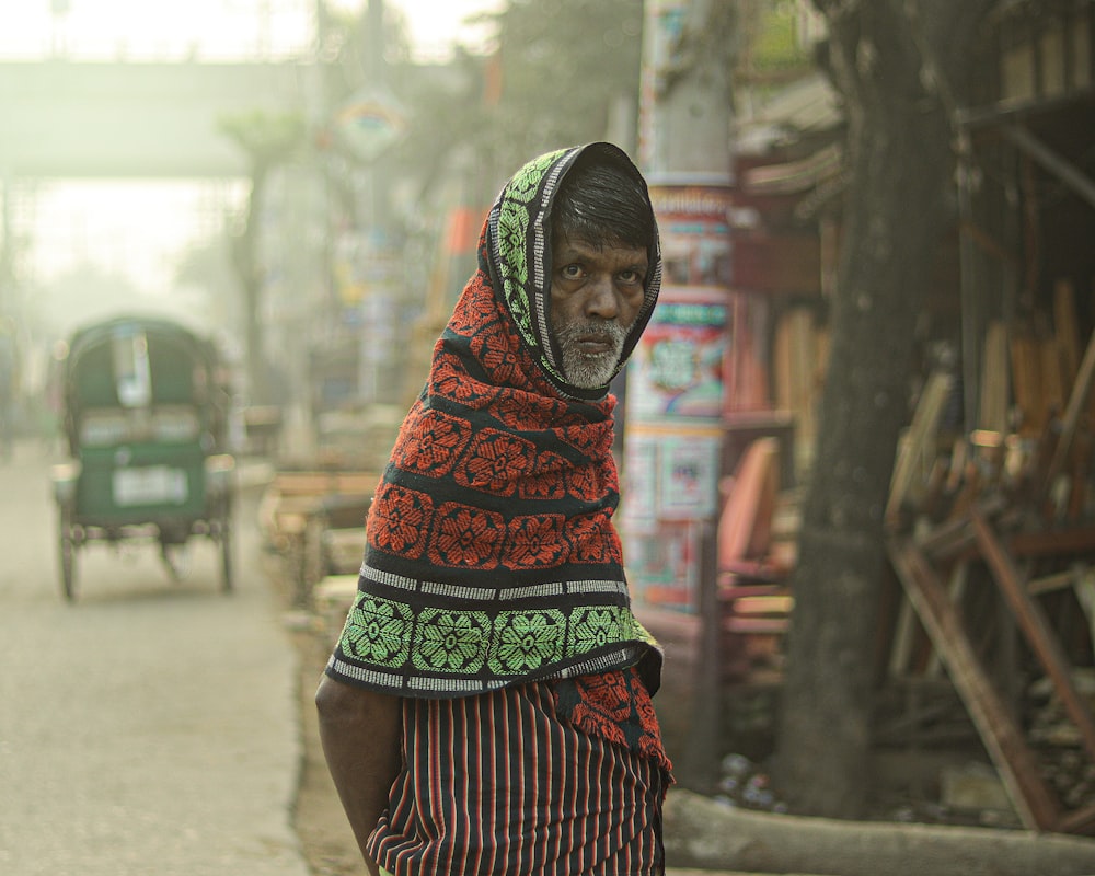 a person wearing a colorful dress