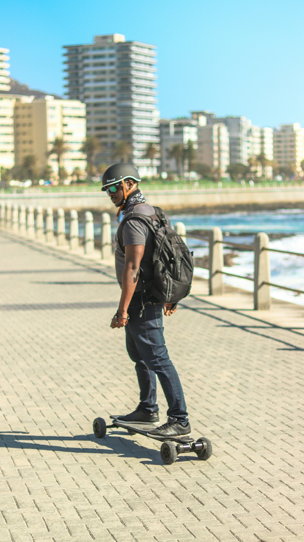 a man riding a skateboard