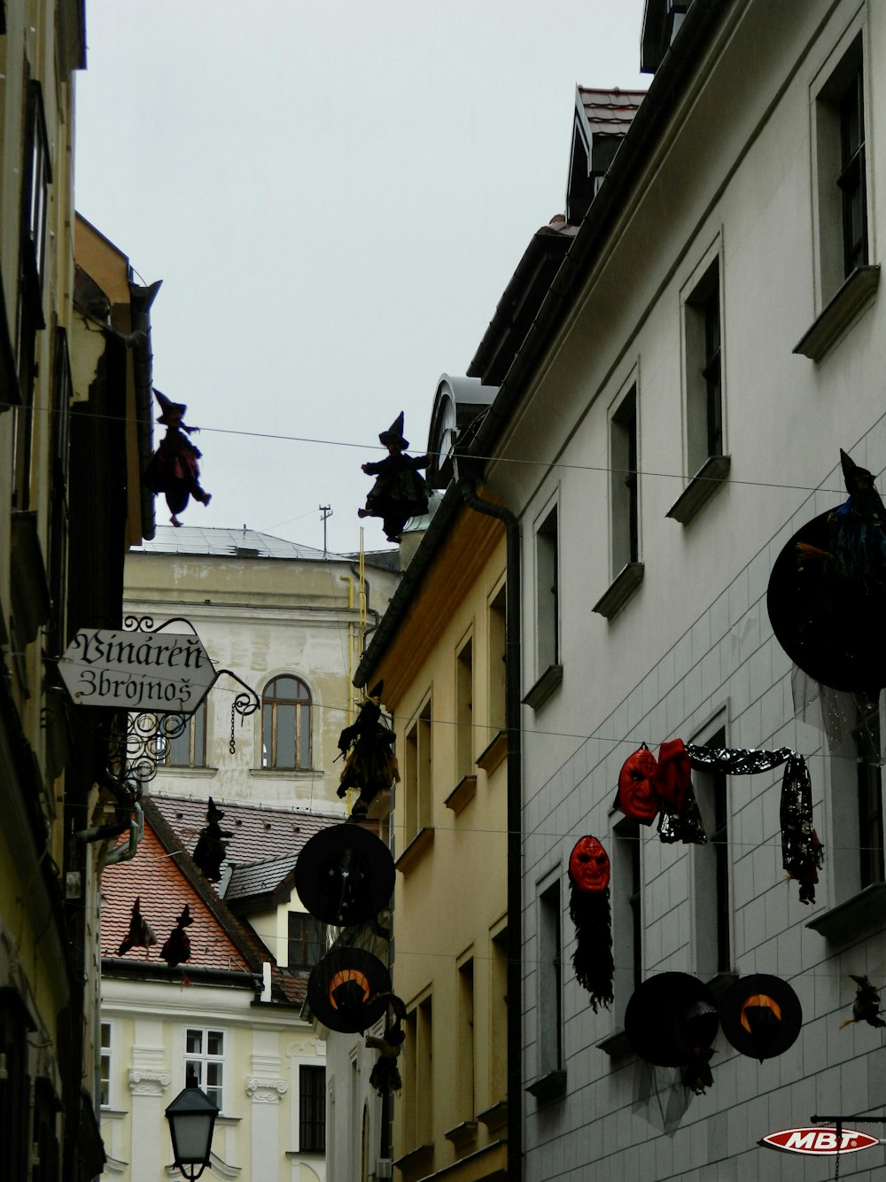 a street with buildings and signs