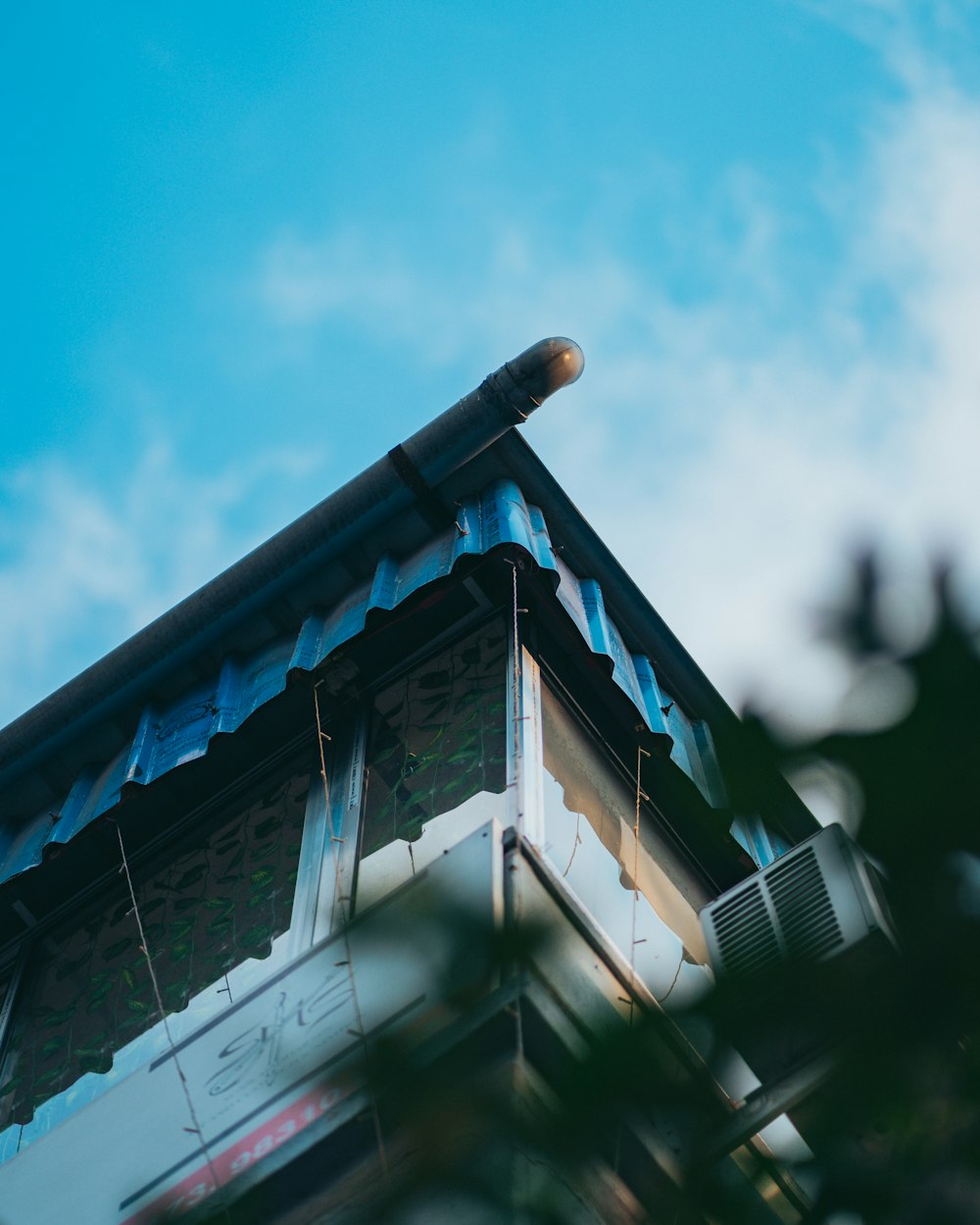 a house with a blue sky