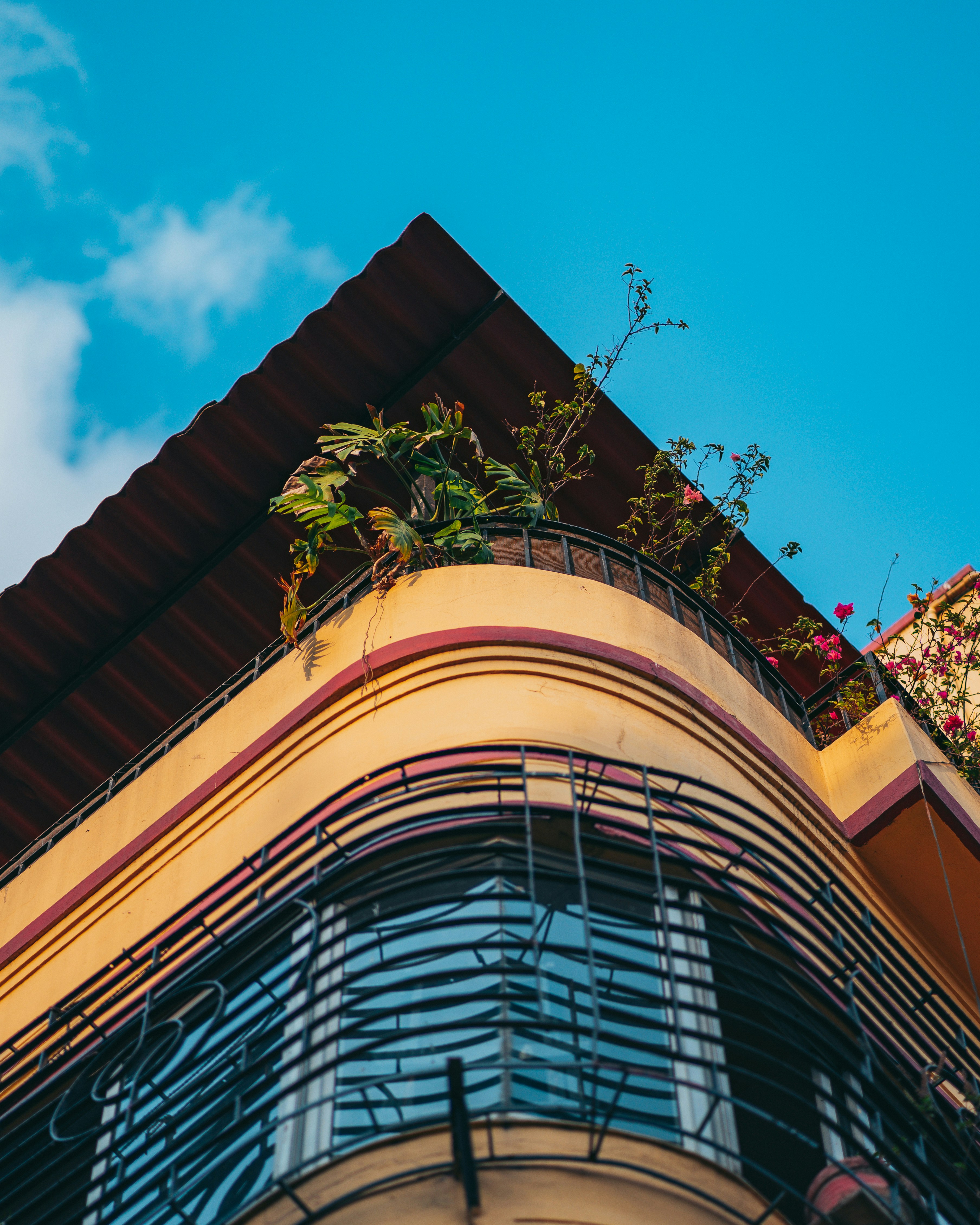 a tall building with a glass roof