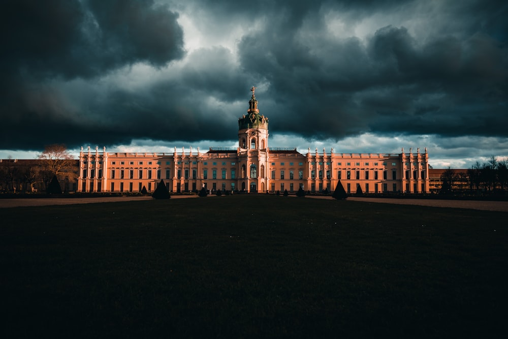 a large building with a tower