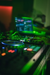 a green and black electronic device