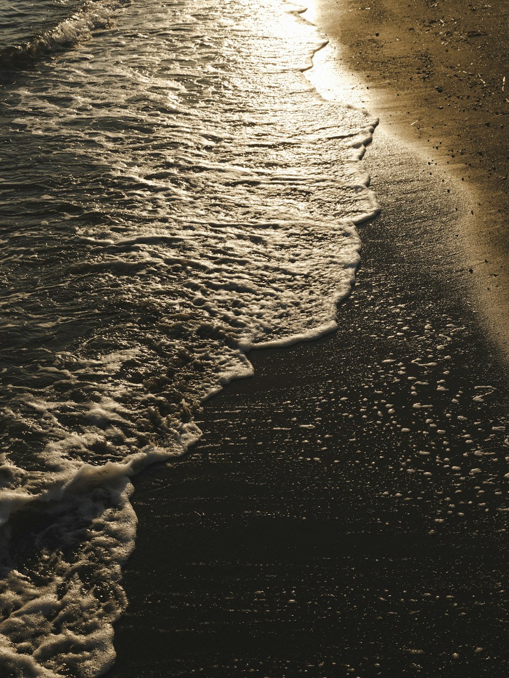 a beach with waves