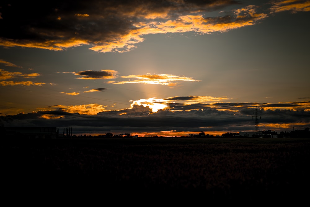 a landscape with a sunset