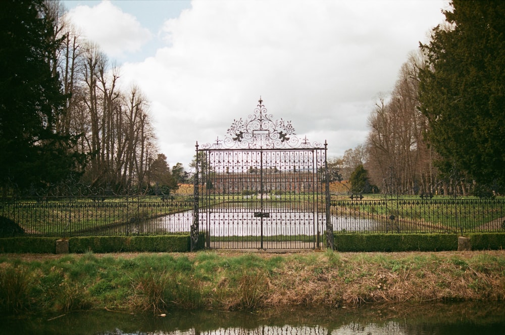 a gate in a park