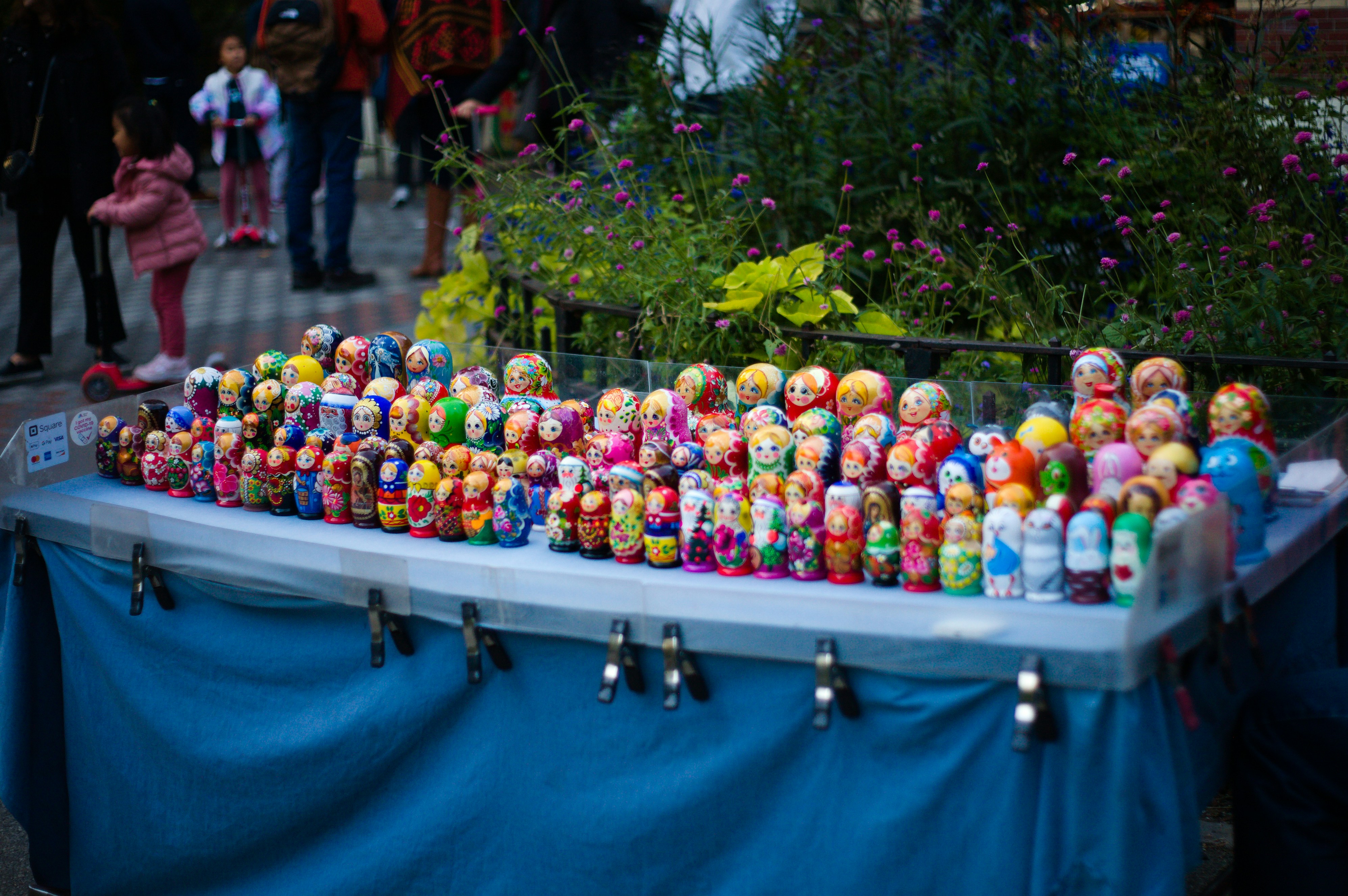 a table with a display of candy