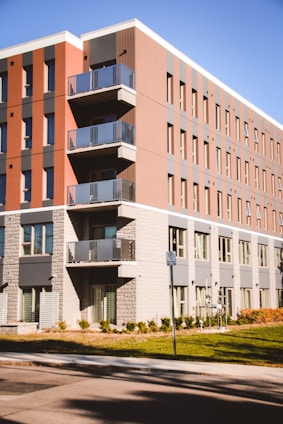 a multi-story building with balconies