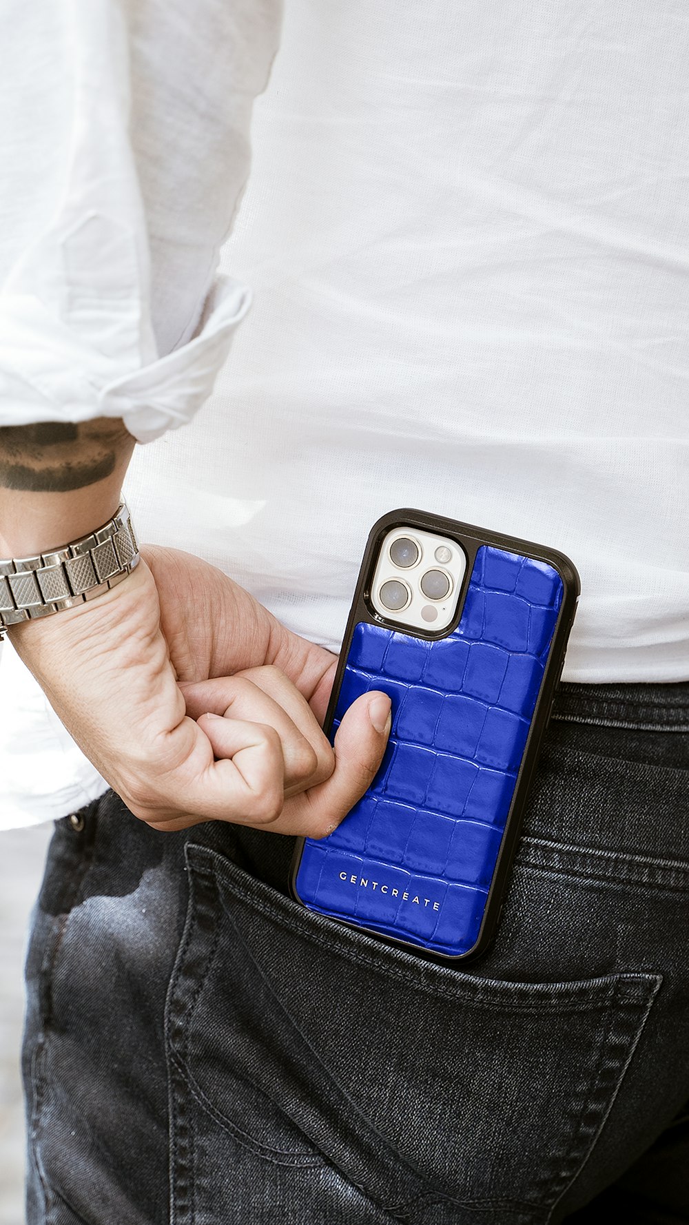 a person holding a cell phone