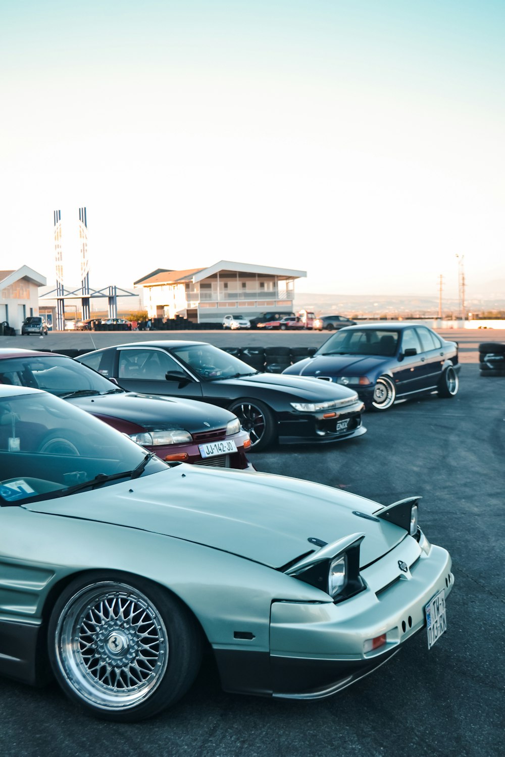 a parking lot full of cars