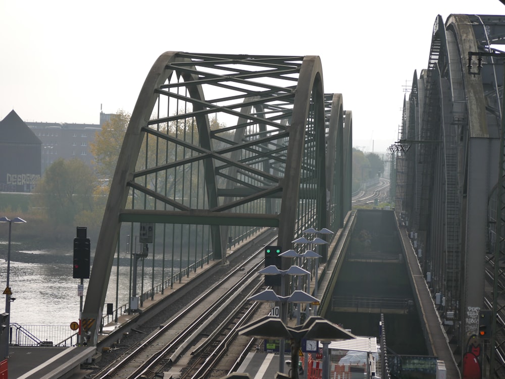 a train crossing over a bridge