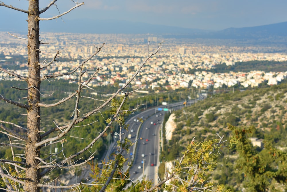 a highway with many cars on it