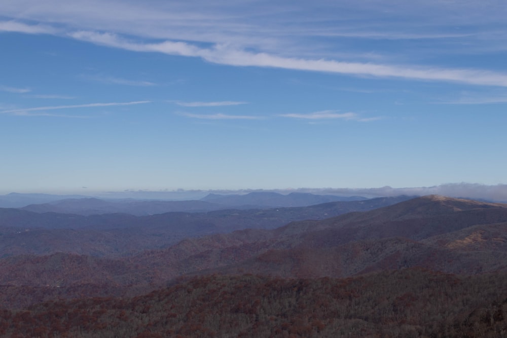 a landscape with hills and blue sky