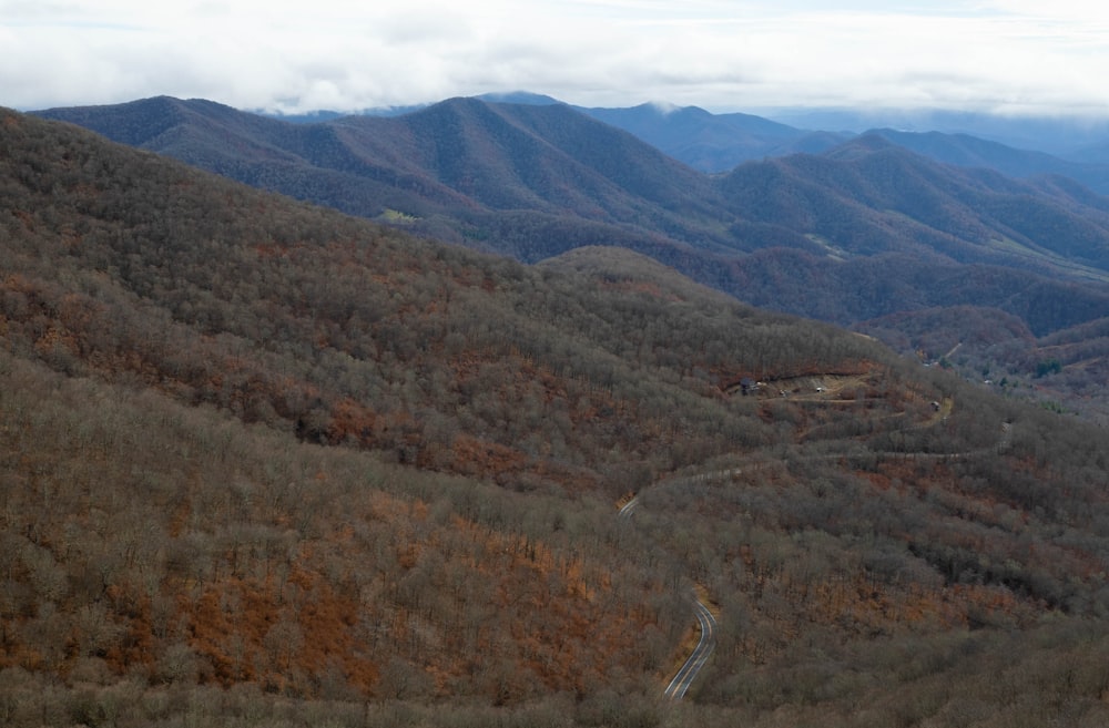 a road going through a valley