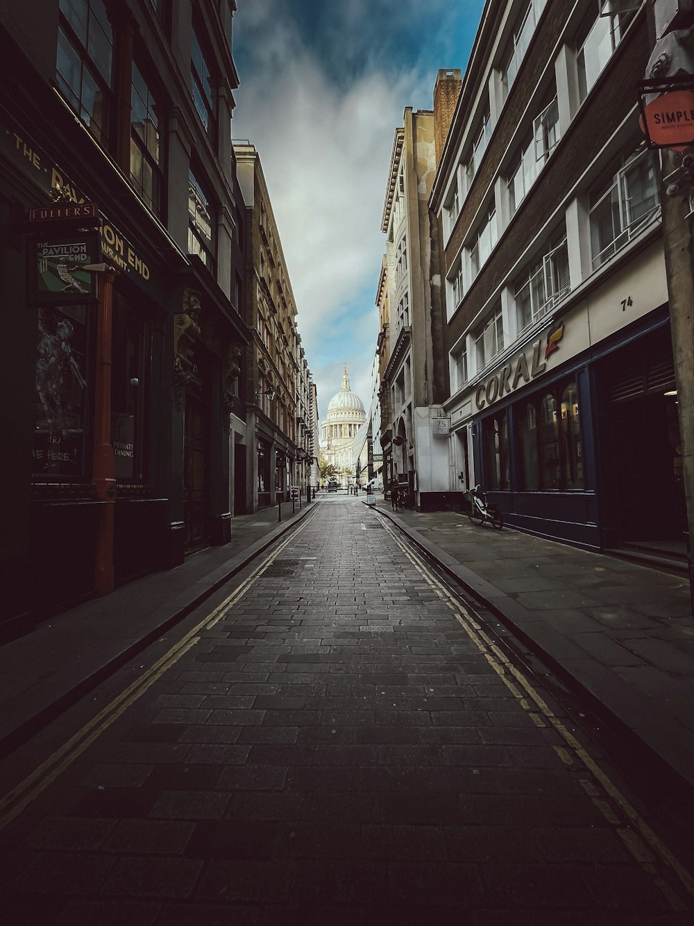 a street with buildings on either side