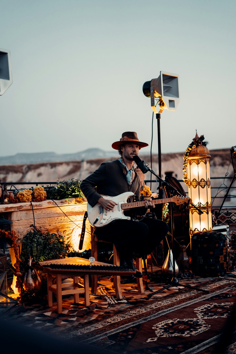 a person playing a guitar