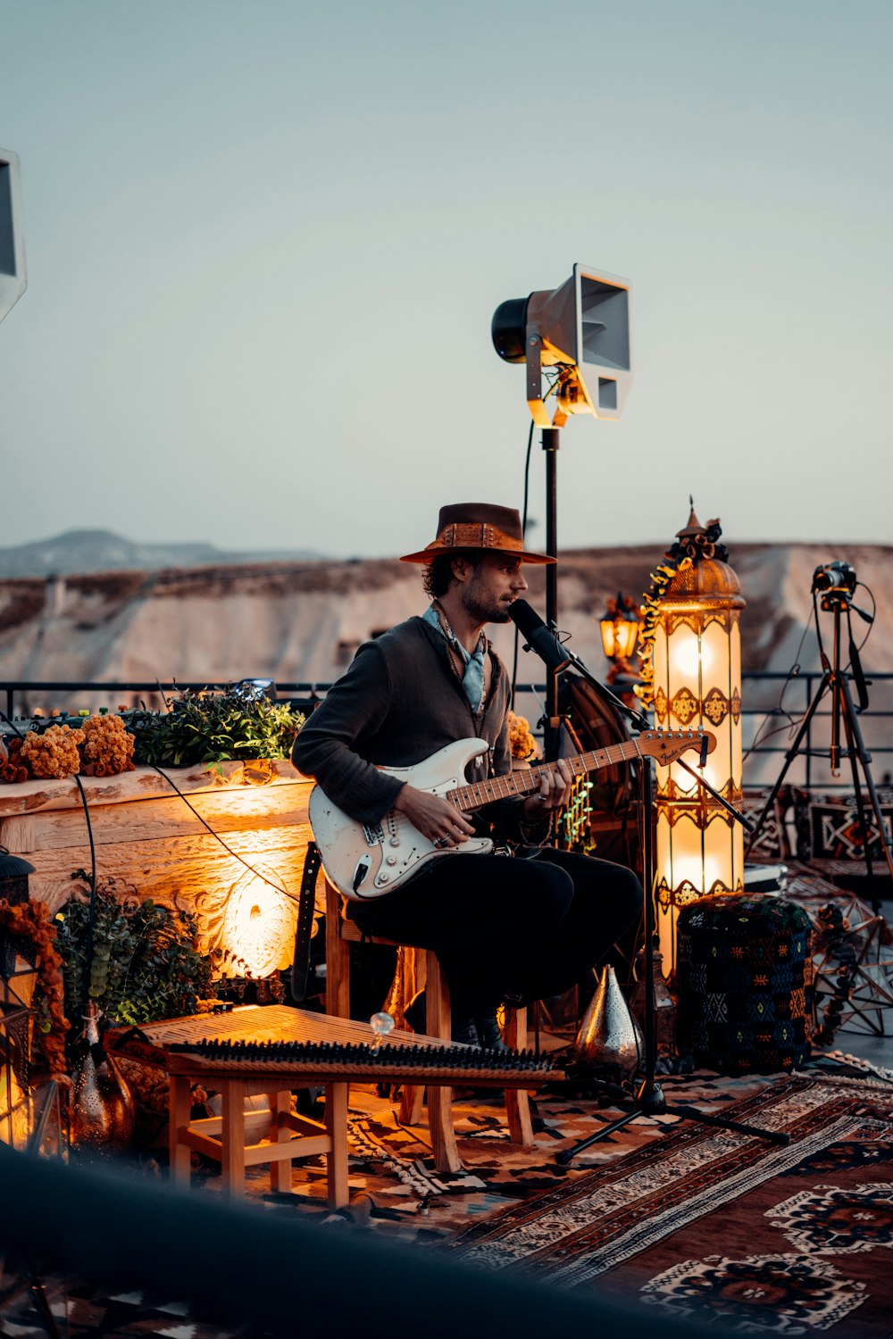 a person playing a guitar