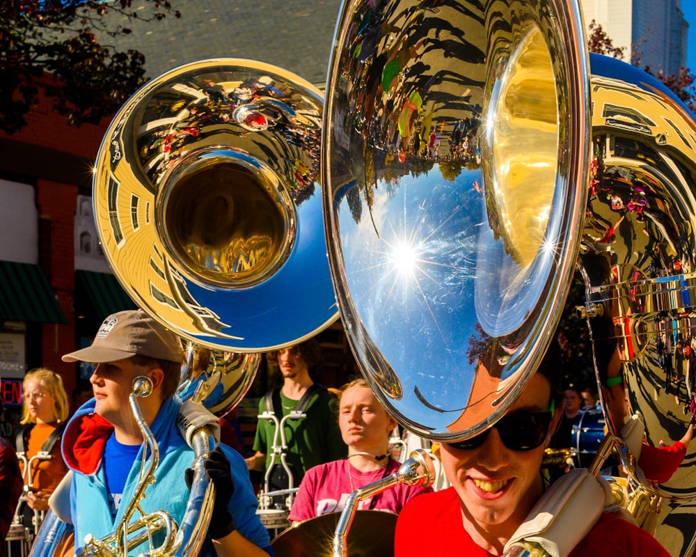 a group of people playing instruments