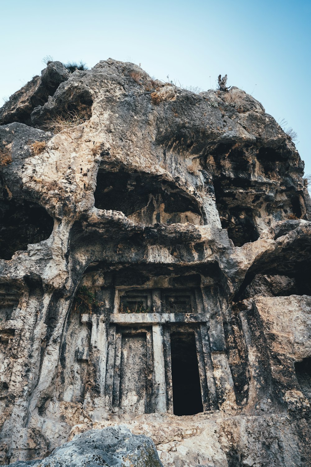 a large rock structure