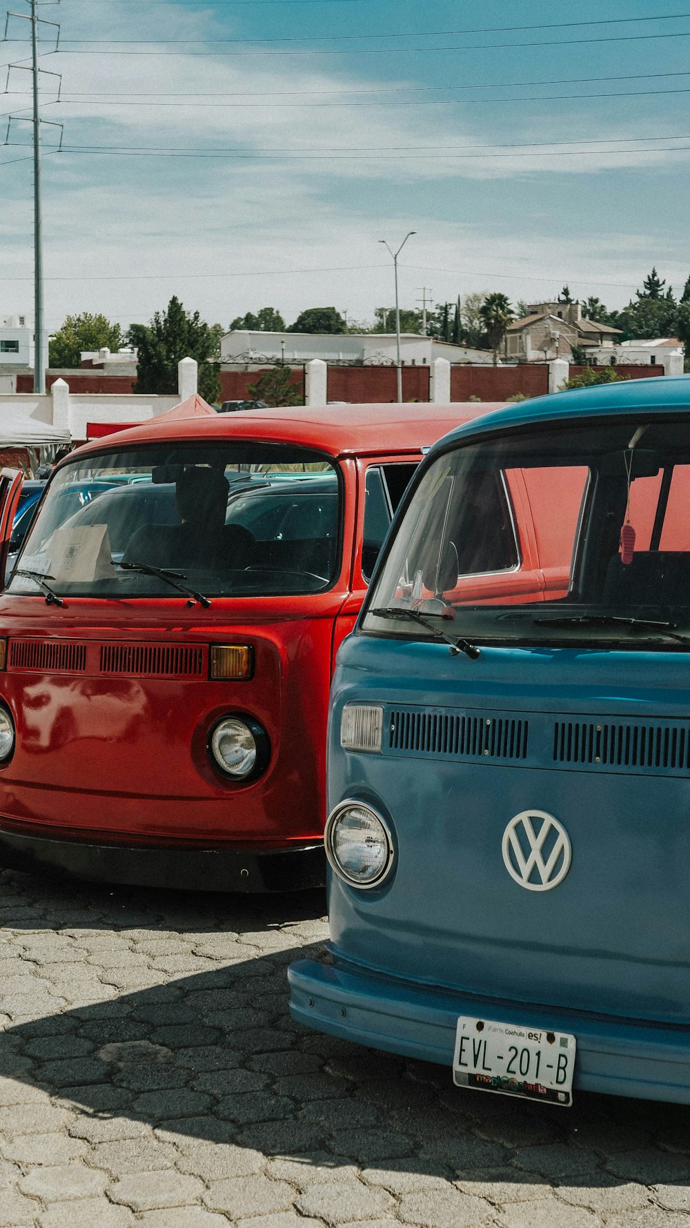 a couple of cars parked next to each other