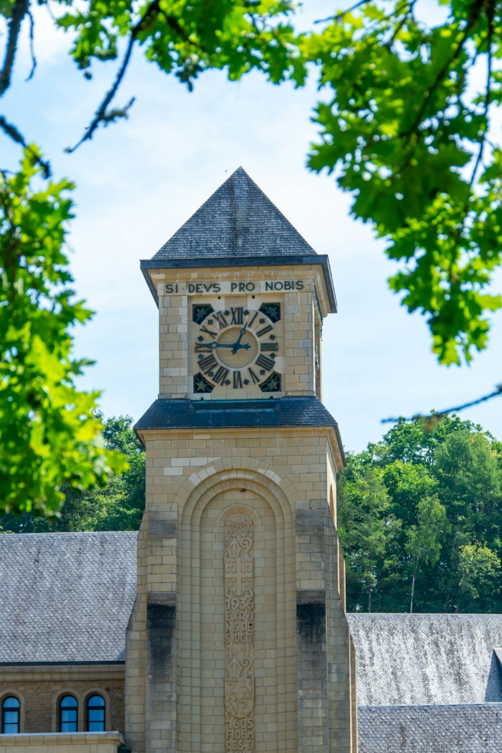 a clock on a tower