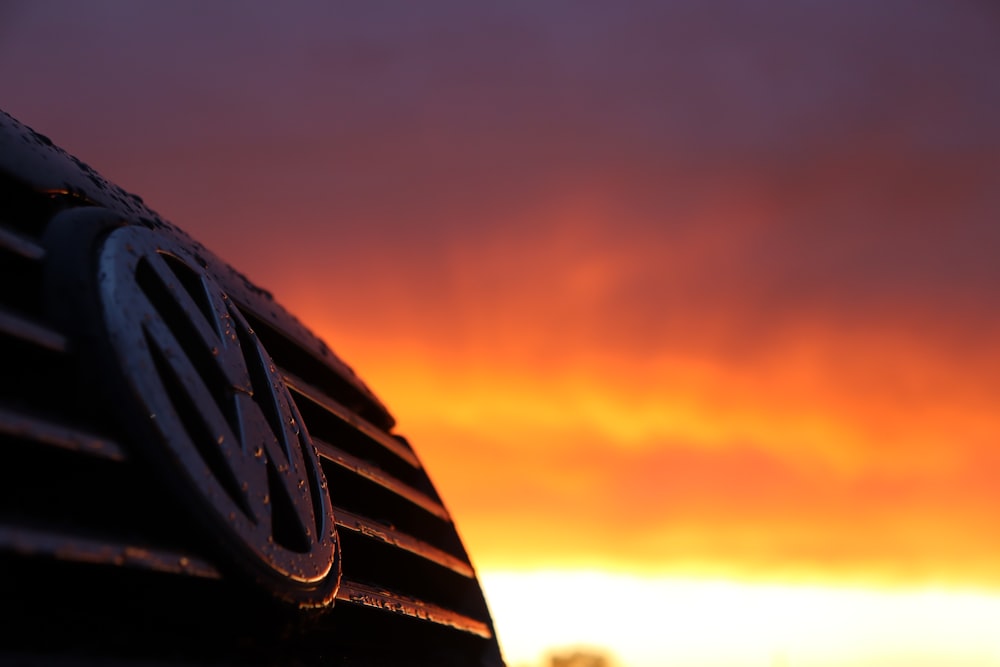 a close up of a car's tire