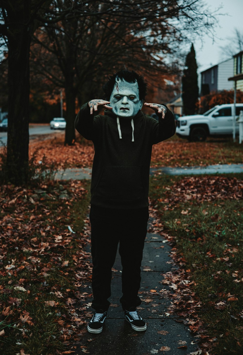 a person wearing a mask